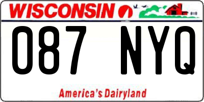 WI license plate 087NYQ