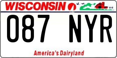 WI license plate 087NYR