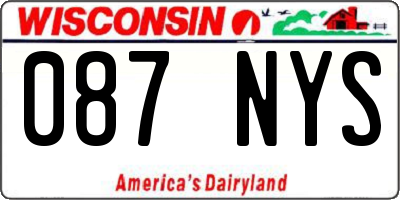 WI license plate 087NYS