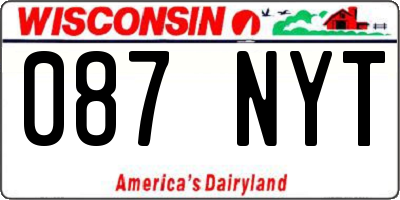 WI license plate 087NYT