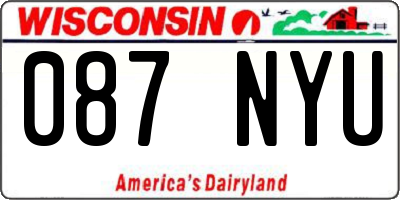 WI license plate 087NYU