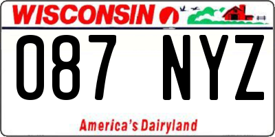 WI license plate 087NYZ
