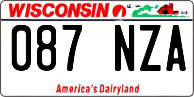 WI license plate 087NZA