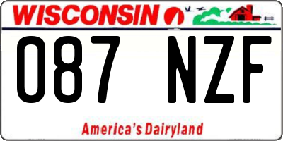 WI license plate 087NZF