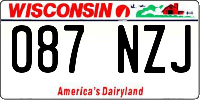 WI license plate 087NZJ