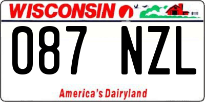WI license plate 087NZL