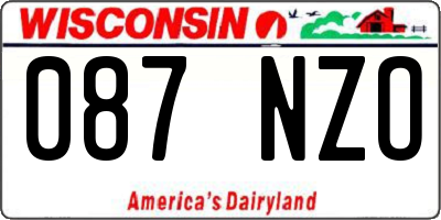 WI license plate 087NZO