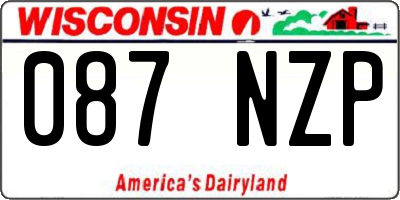 WI license plate 087NZP