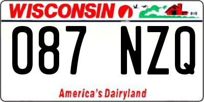 WI license plate 087NZQ