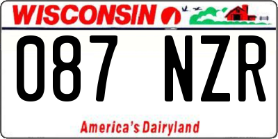 WI license plate 087NZR