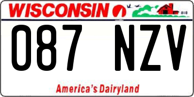 WI license plate 087NZV