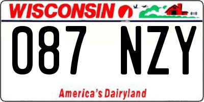 WI license plate 087NZY