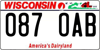WI license plate 087OAB