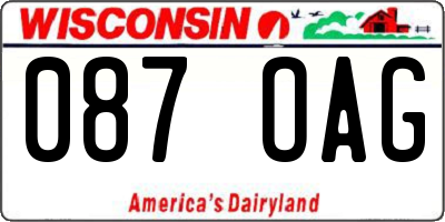 WI license plate 087OAG