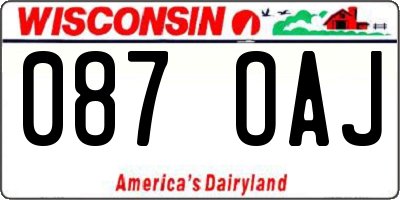 WI license plate 087OAJ