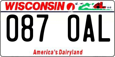 WI license plate 087OAL