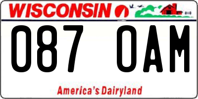 WI license plate 087OAM