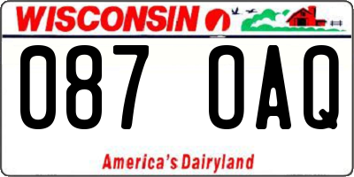WI license plate 087OAQ
