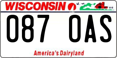 WI license plate 087OAS