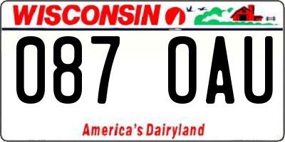 WI license plate 087OAU