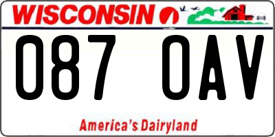 WI license plate 087OAV