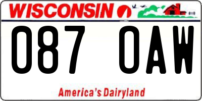 WI license plate 087OAW