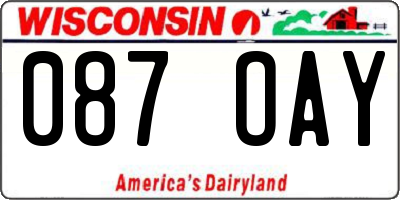 WI license plate 087OAY