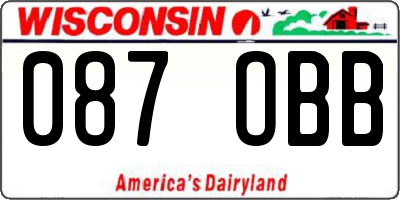 WI license plate 087OBB
