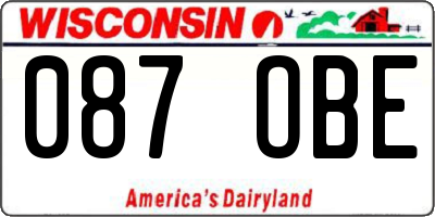 WI license plate 087OBE