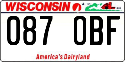 WI license plate 087OBF