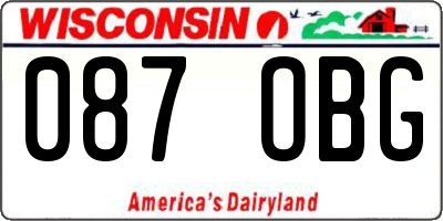 WI license plate 087OBG