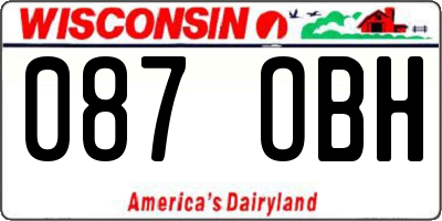 WI license plate 087OBH