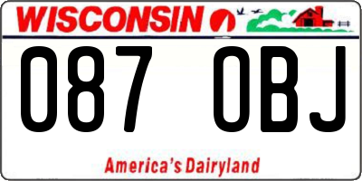 WI license plate 087OBJ
