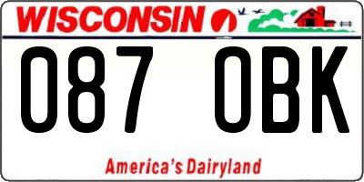 WI license plate 087OBK