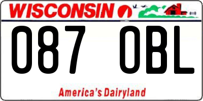 WI license plate 087OBL