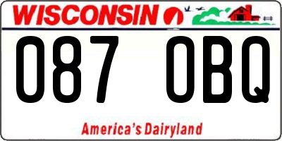 WI license plate 087OBQ