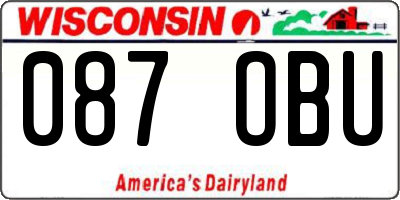 WI license plate 087OBU