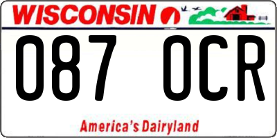 WI license plate 087OCR