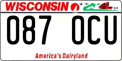 WI license plate 087OCU