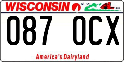 WI license plate 087OCX