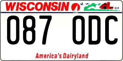 WI license plate 087ODC
