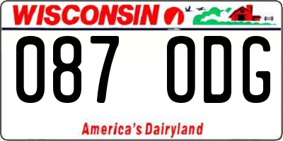 WI license plate 087ODG
