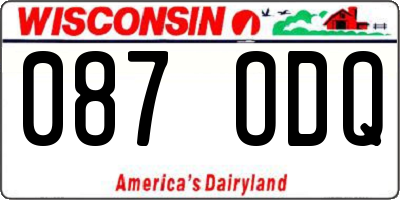 WI license plate 087ODQ