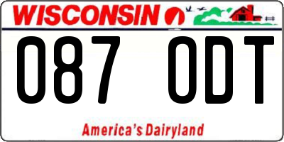 WI license plate 087ODT