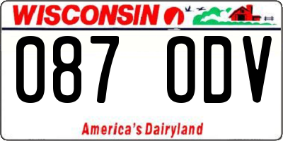 WI license plate 087ODV
