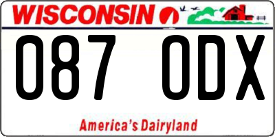 WI license plate 087ODX