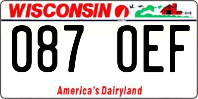 WI license plate 087OEF