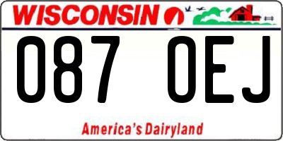 WI license plate 087OEJ