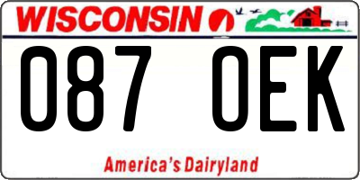 WI license plate 087OEK