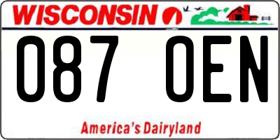 WI license plate 087OEN